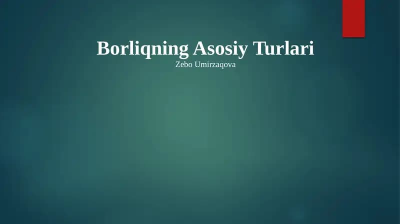 Borliqning Asosiy Turlari