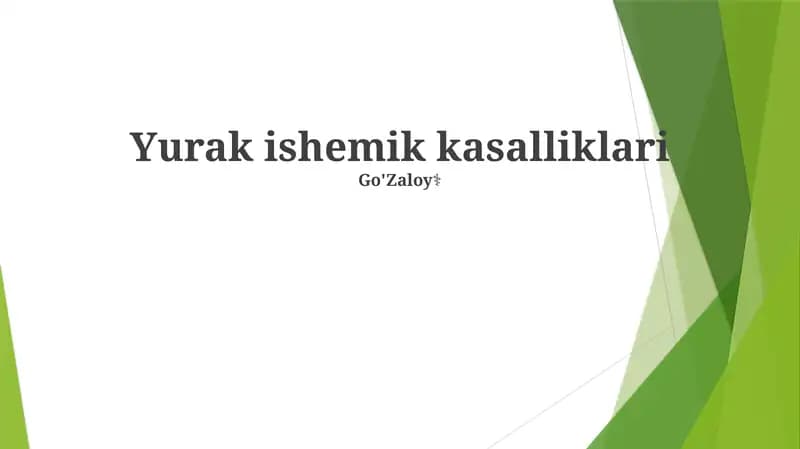 Yurak ishemik kasalliklari