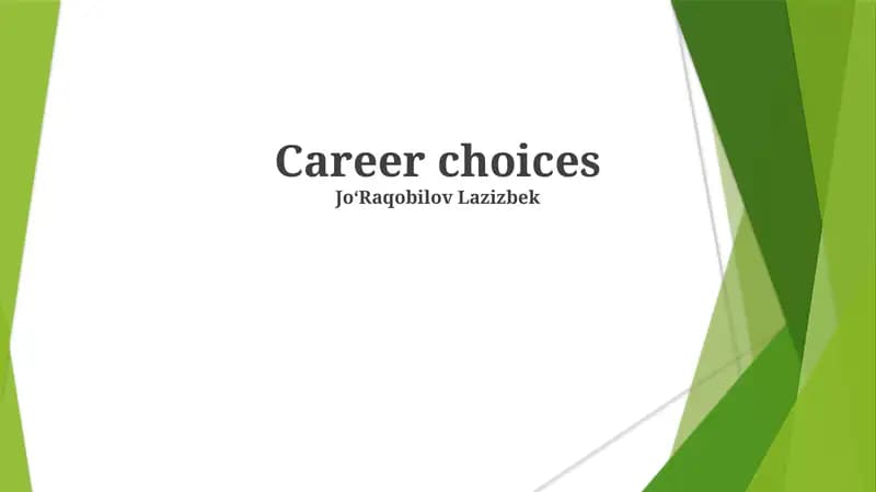 Career Choices
