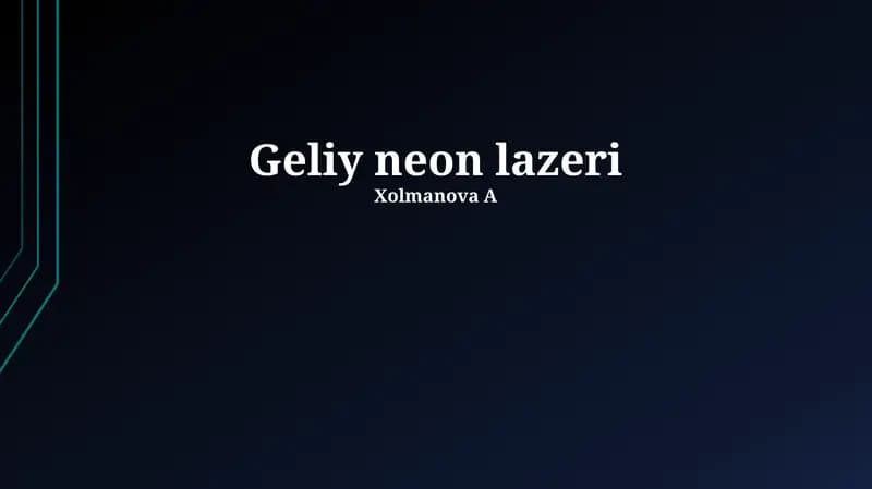Neon lazer