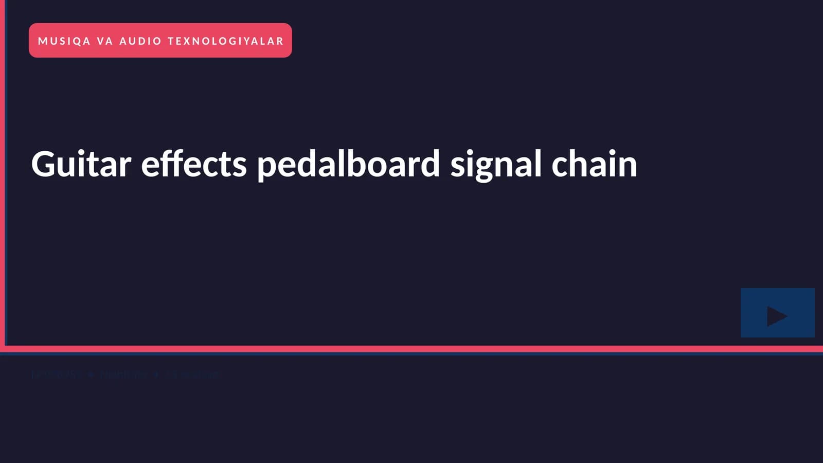 Guitar effects pedalboard signal chain