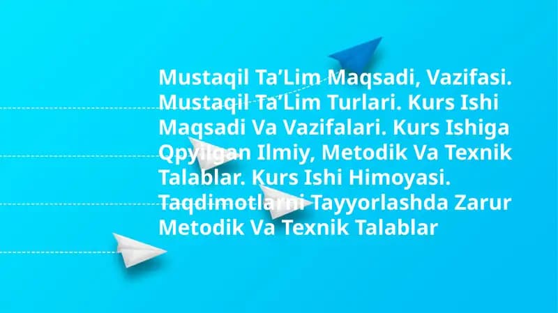 Mustaqil TaʼLim Maqsadi, Vazifasi