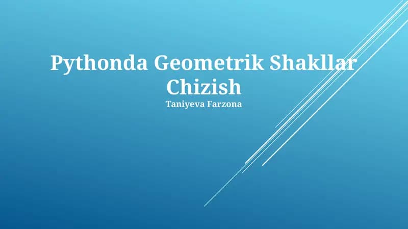 Pythonda Geometrik Shakllar Chizish