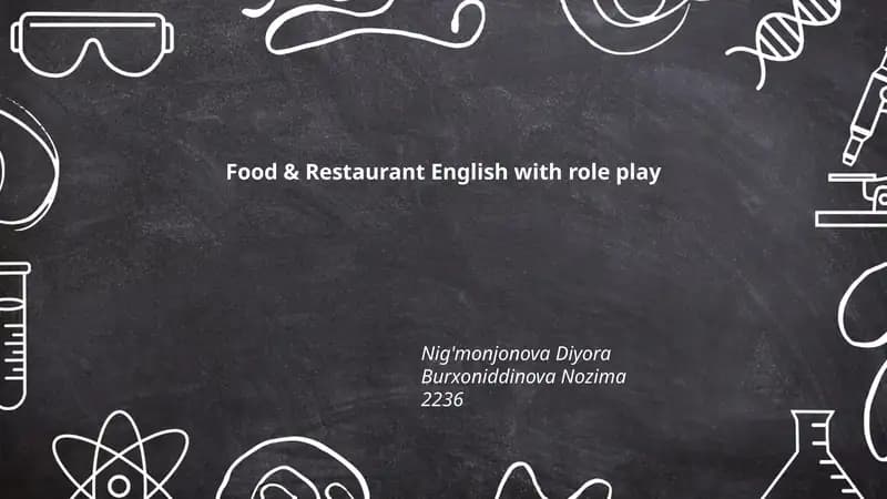 Food & Restaurant English with role play