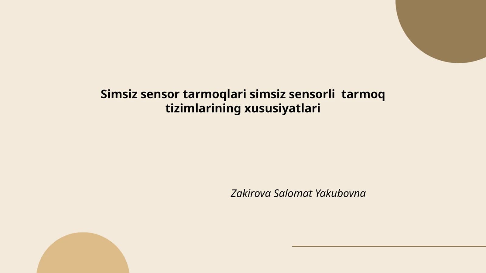 Simsiz sensor tarmoqlari simsiz sensorli tarmoq tizimlarining xususiyatlari
