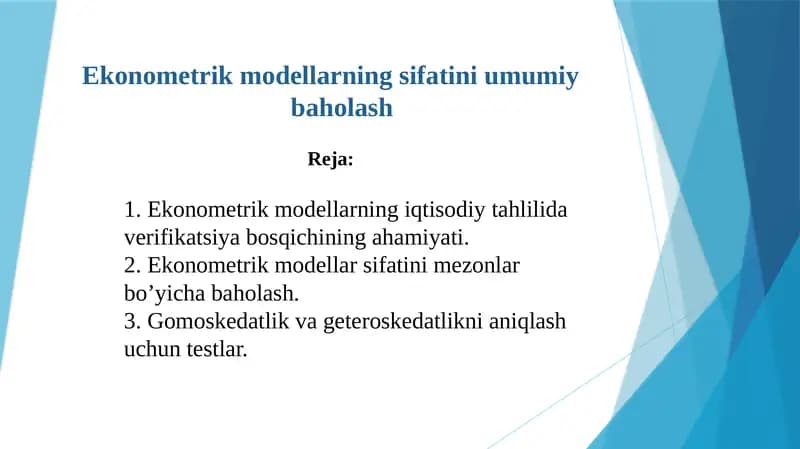 Ekonometrik modellar