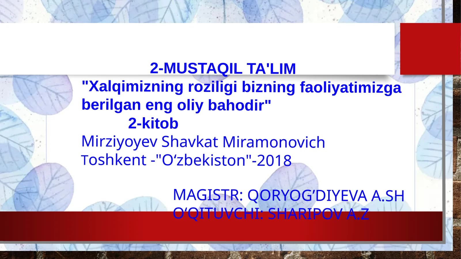 2-MUSTAQIL TA'LIM