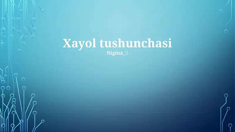 Xayol tushunchasi