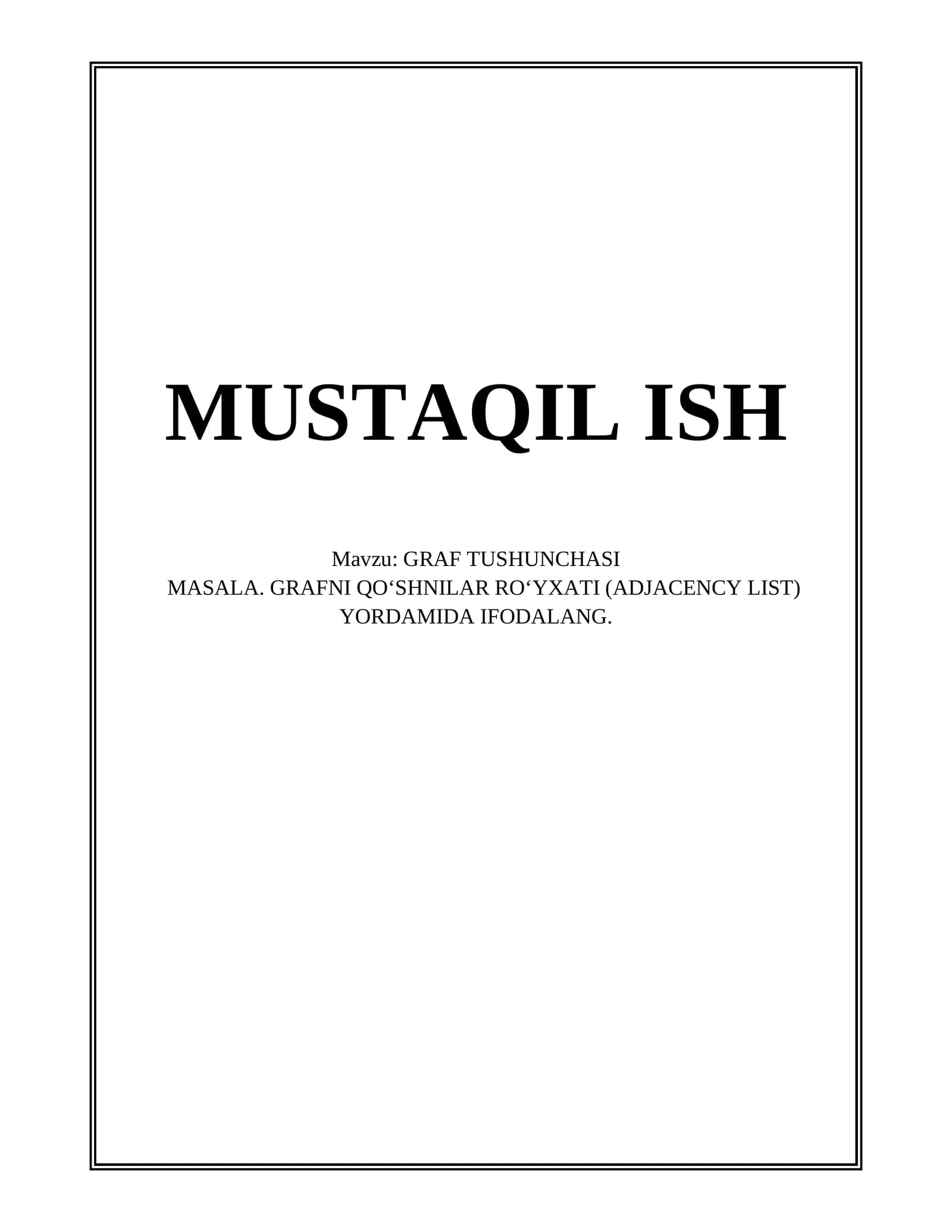 GRAF TUSHUNCHASI
