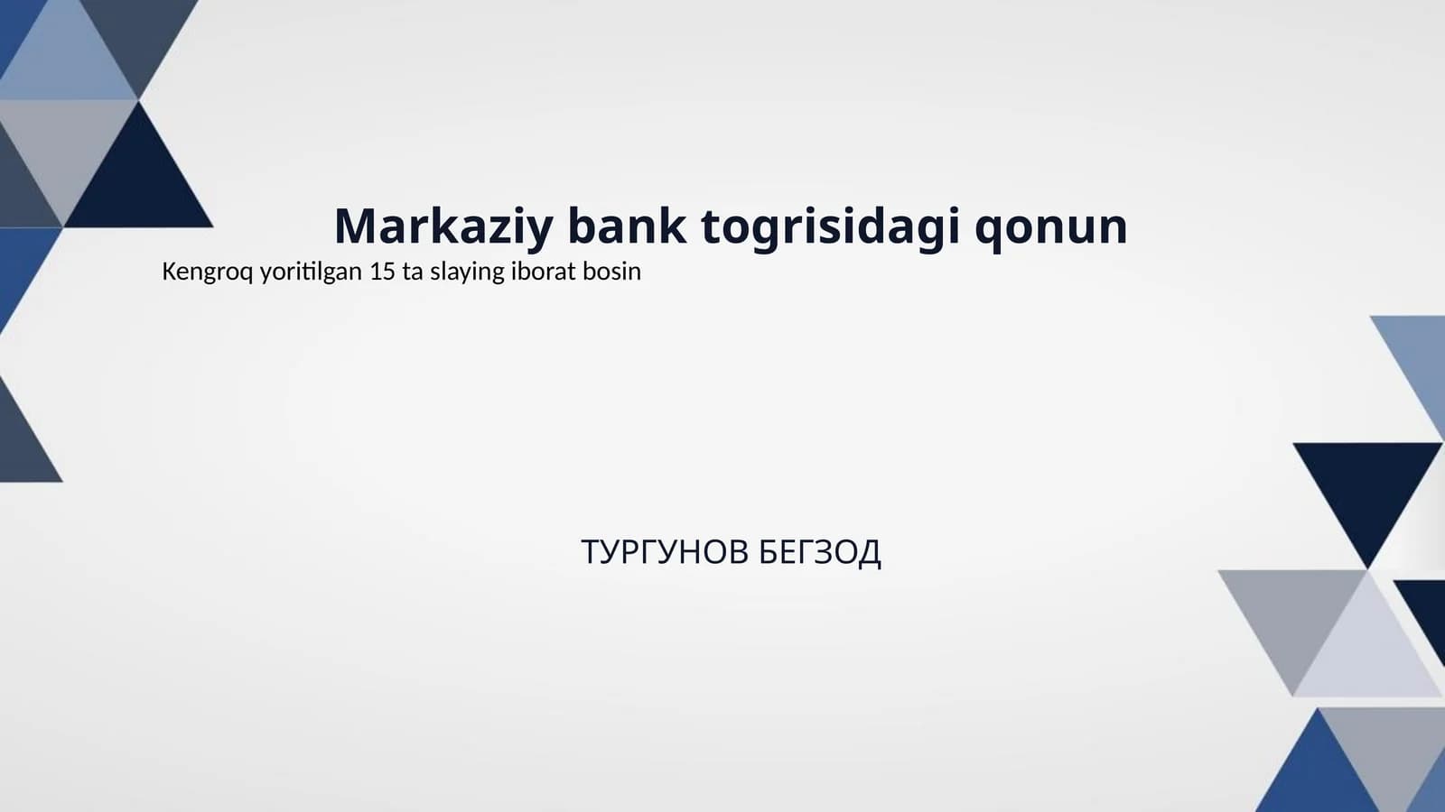 Markaziy bank togrisidagi qonun