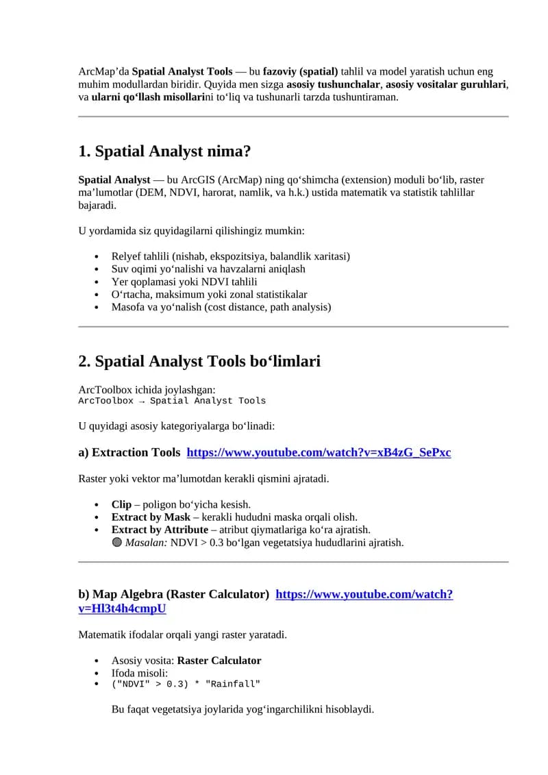 ArcMap’da Spatial Analyst Tools