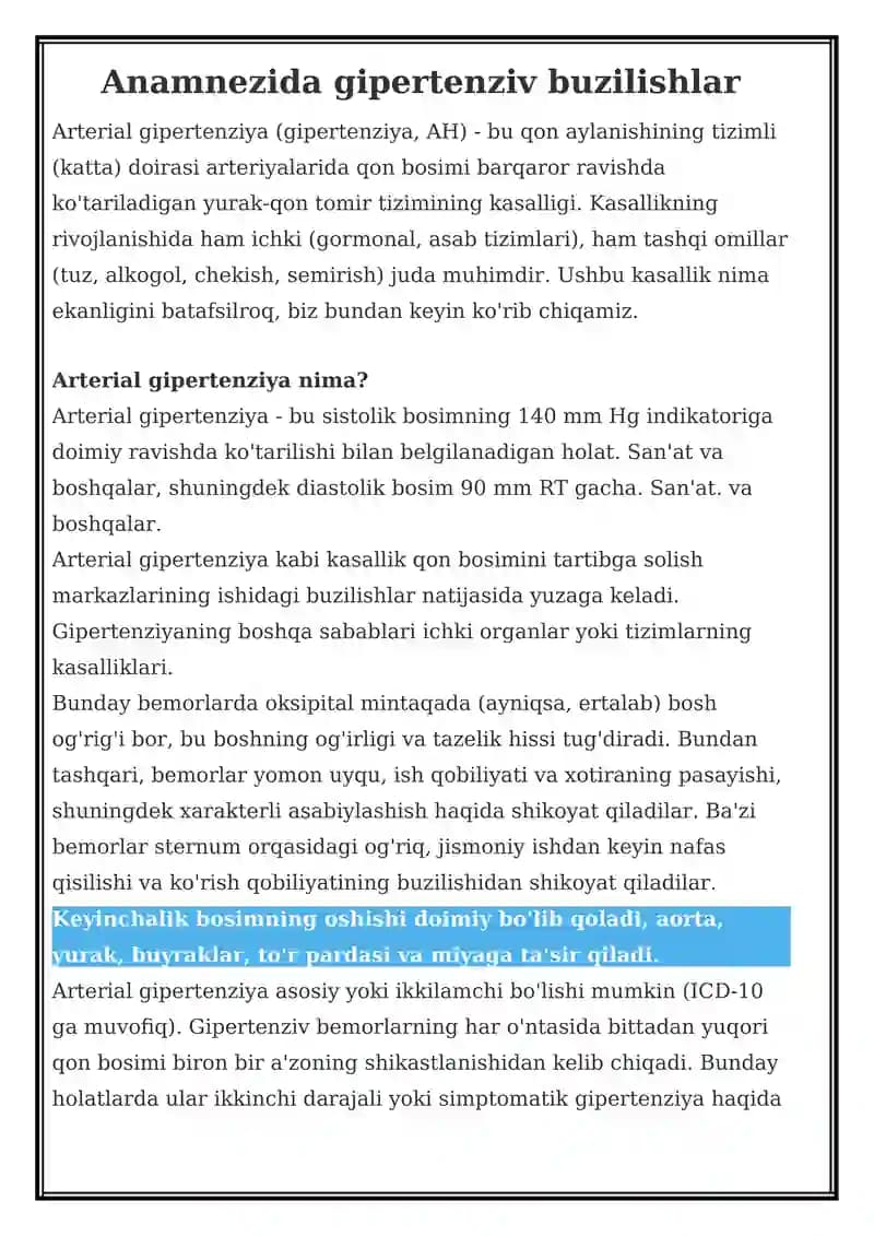 Arterial gipertenziya