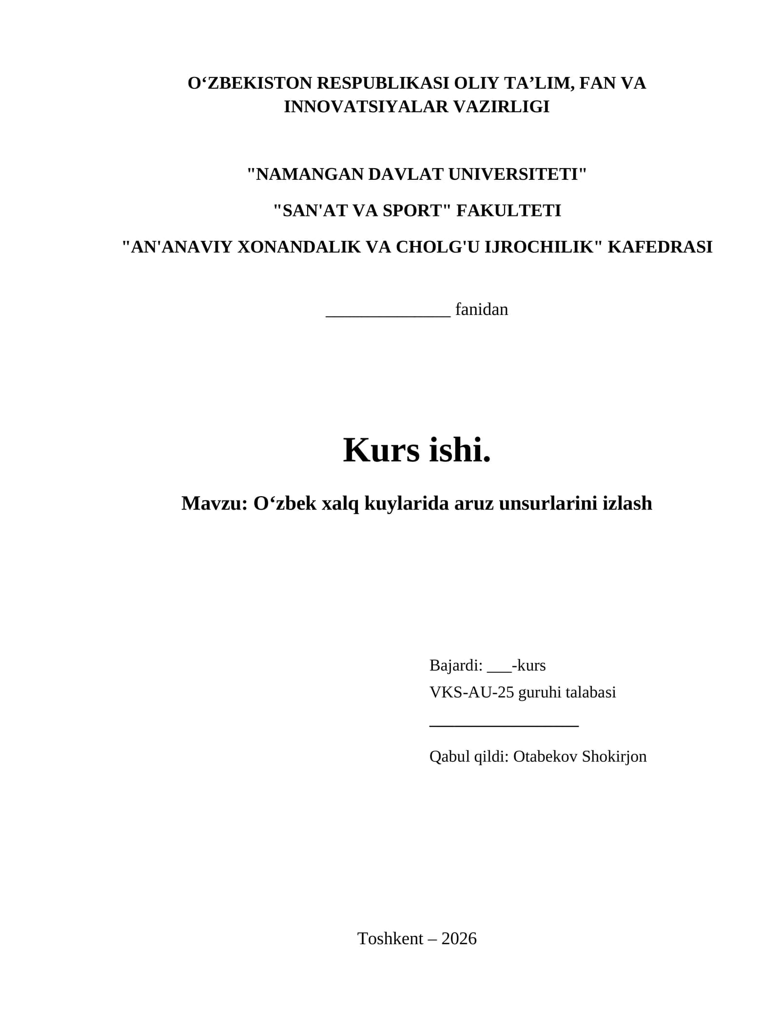 O‘zbek xalq kuylarida aruz unsurlarini izlash