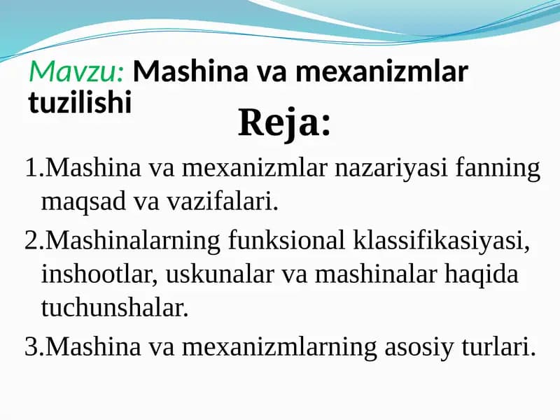 Mashina va mexanizmlar tuzilishi
