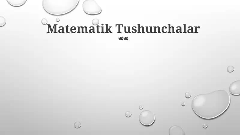 Matematik Tushunchalar