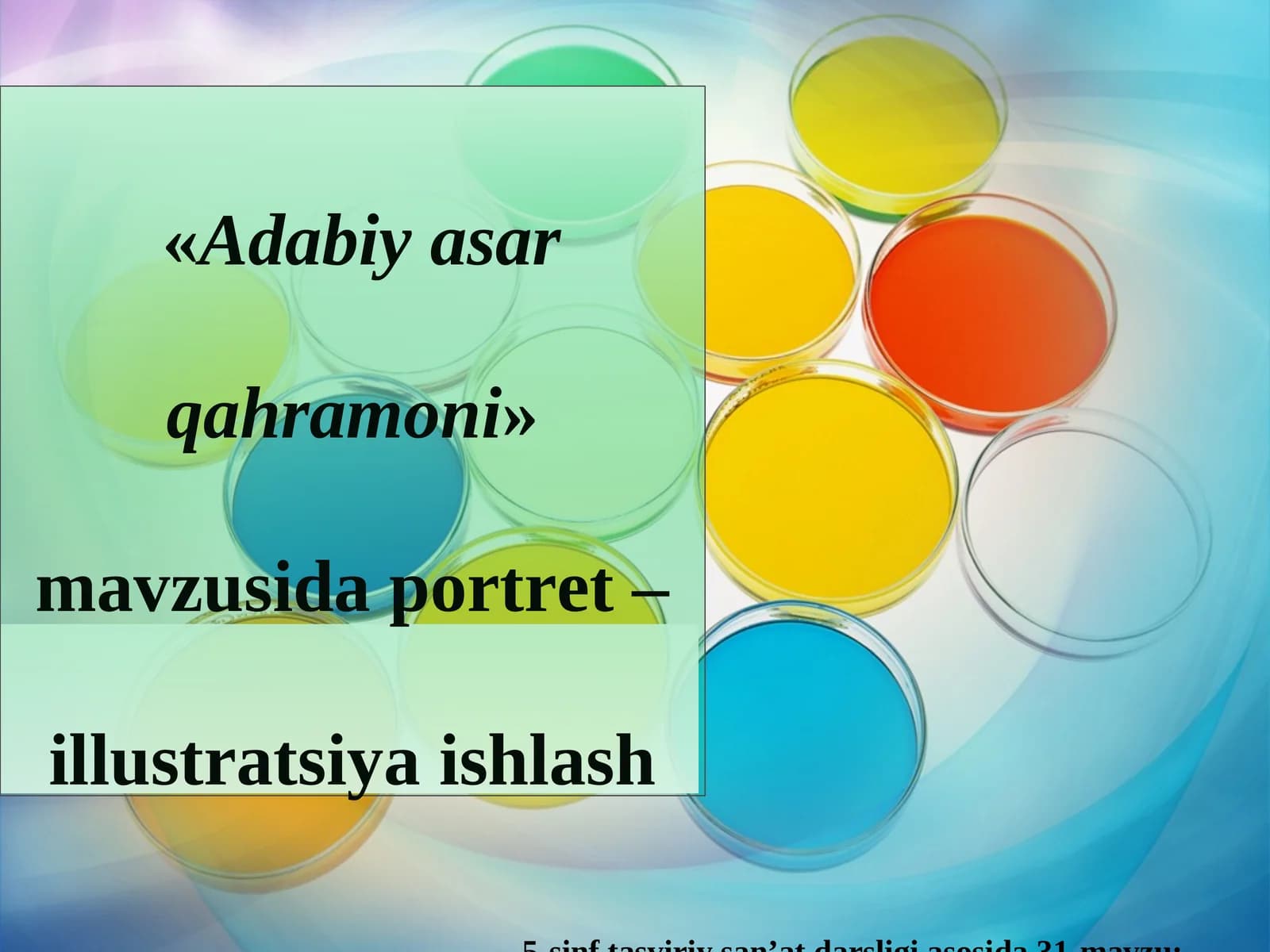 «Adabiy asar qahramoni» mavzusida portret – illustratsiya ishlash