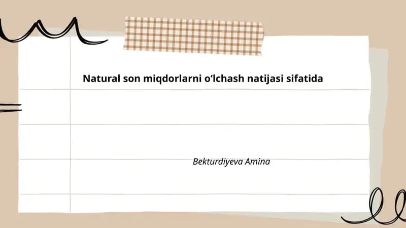 Natural son miqdorlarni oʻlchash natijasi sifatida