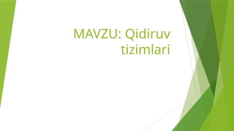 Qidiruv tizimlari