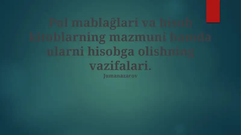 Buxgalteriya Hisobi Vazifalari