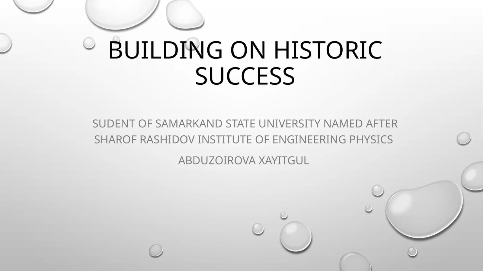 Sudentof Samarkand State University Named afterSharofRashidovInstitute of Engineering physics
