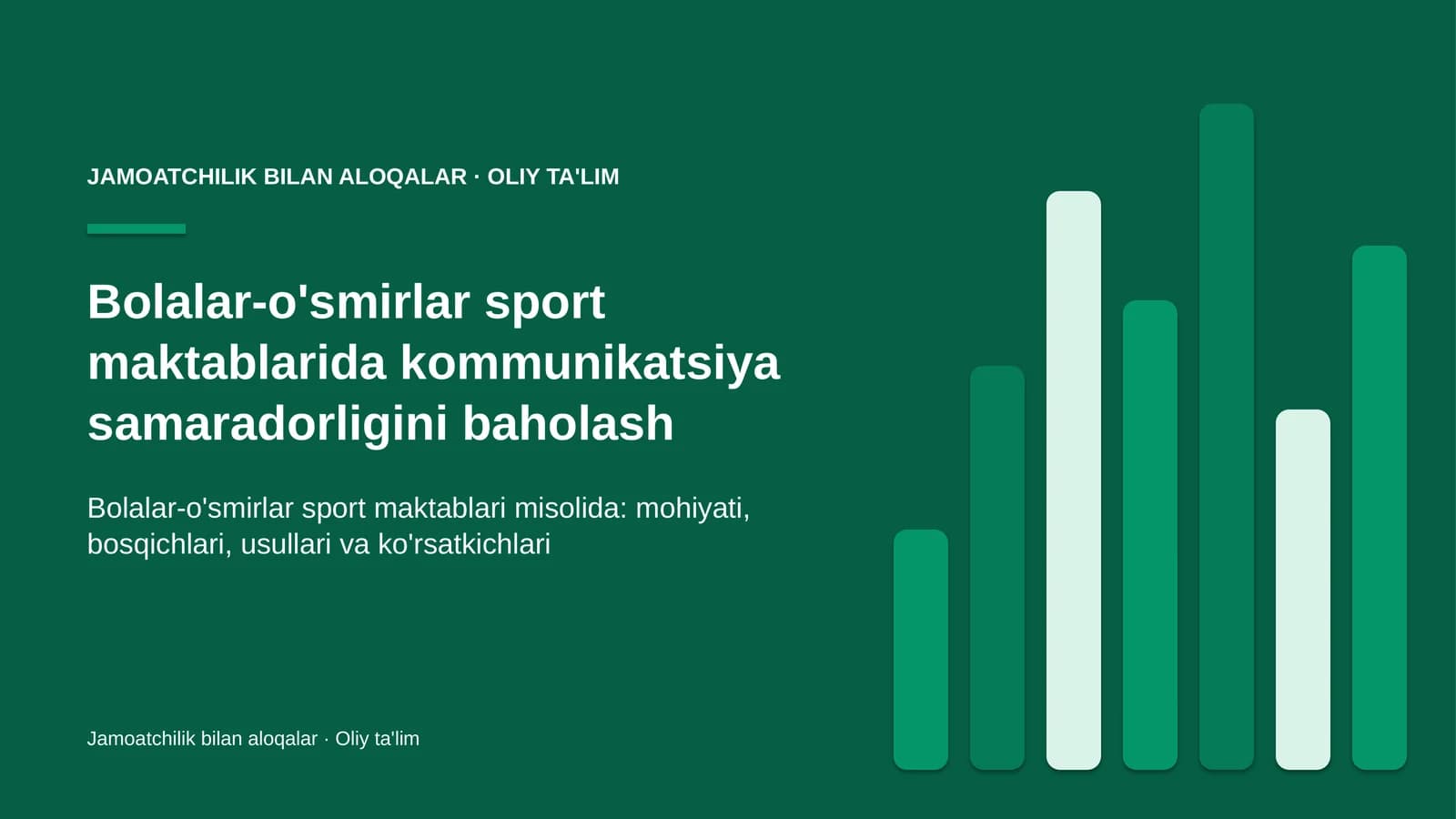 Bolalar-o'smirlar sport maktablarida kommunikatsiya samaradorligini baholash