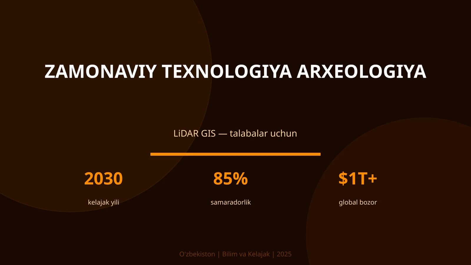 ZAMONAVIY TEXNOLOGIYA ARXEOLOGIYA