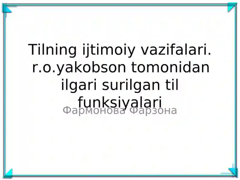 Tilning ijtimoiy vazifalari