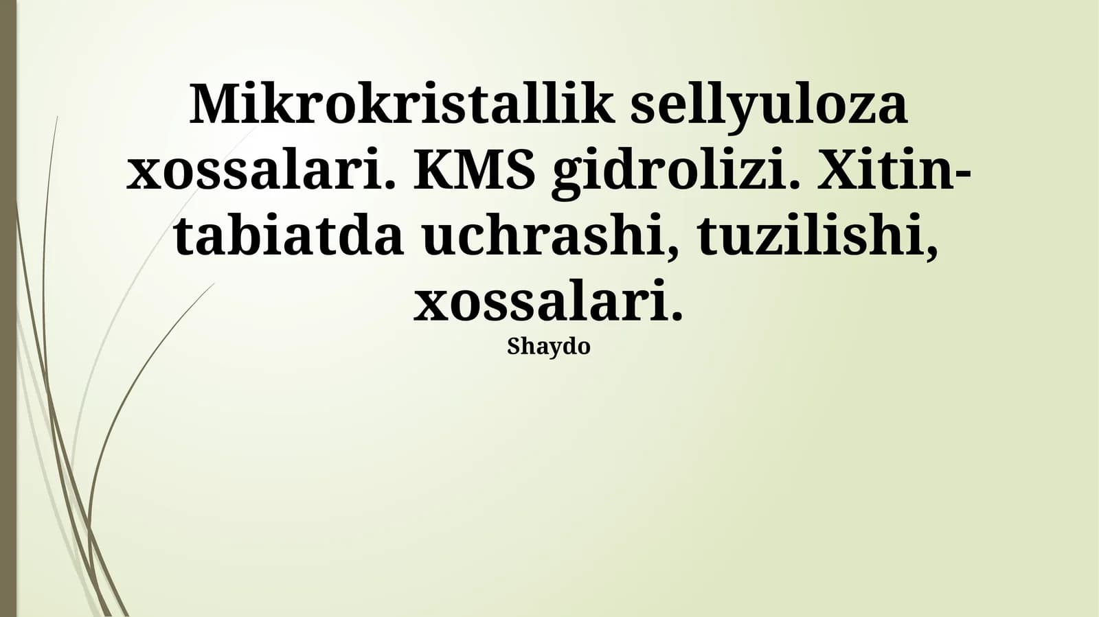 Mikrokristallik sellyuloza xossalari