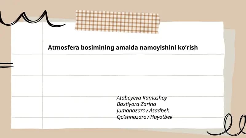 Atmosfera bosimining amalda namoyishini koʼrish