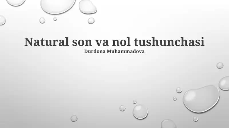 Natural son va nol tushunchasi
