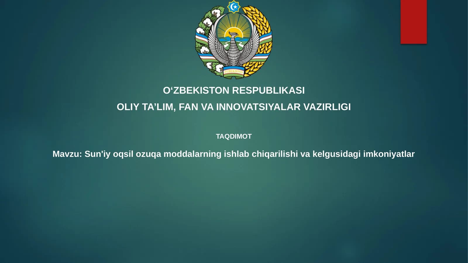 Sun'iyoq sil oziq moddalari ishlab chiqarish