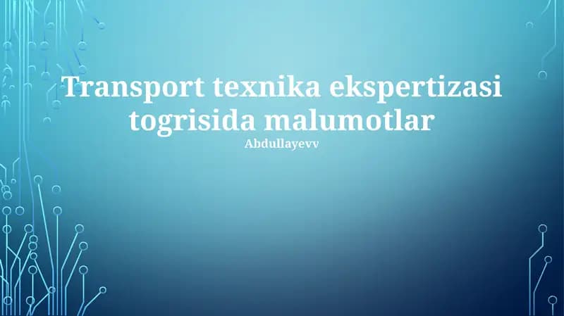 Transport texnika ekspertizasi