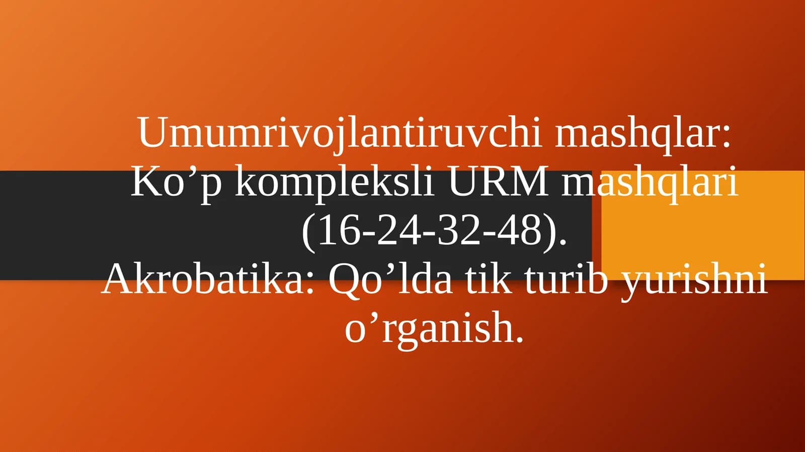 Umumrivojlantiruvchi mashqlar
