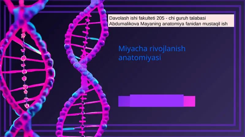 Miyacha rivojlanish anatomiyasi