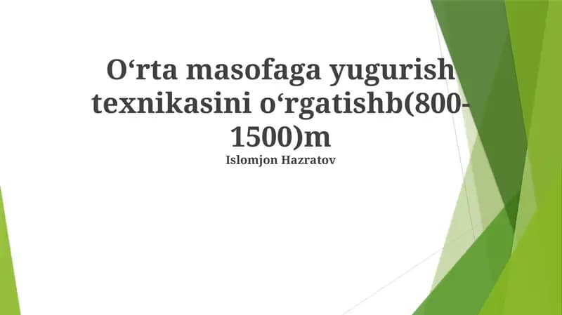 Oʻrta masofaga yugurish texnikasi