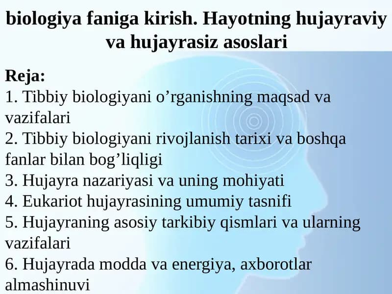 Biologiya faniga kirish