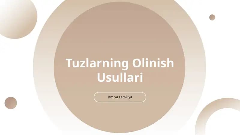 Tuzlarning olishini taqdimot
