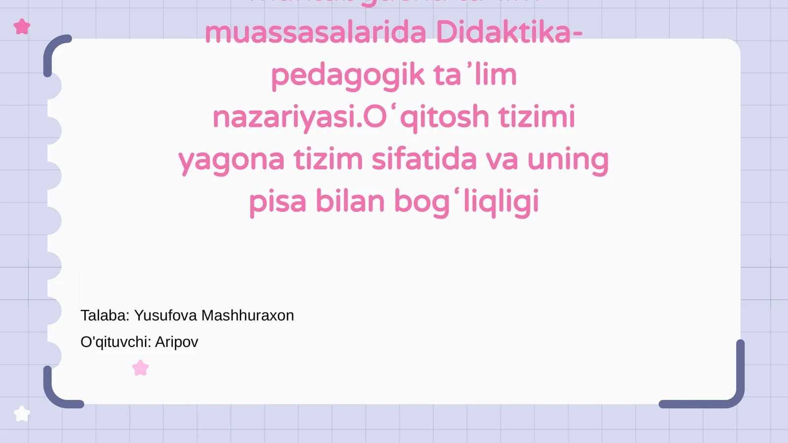 Didaktika-pedagogik taʼlim nazariyasi
