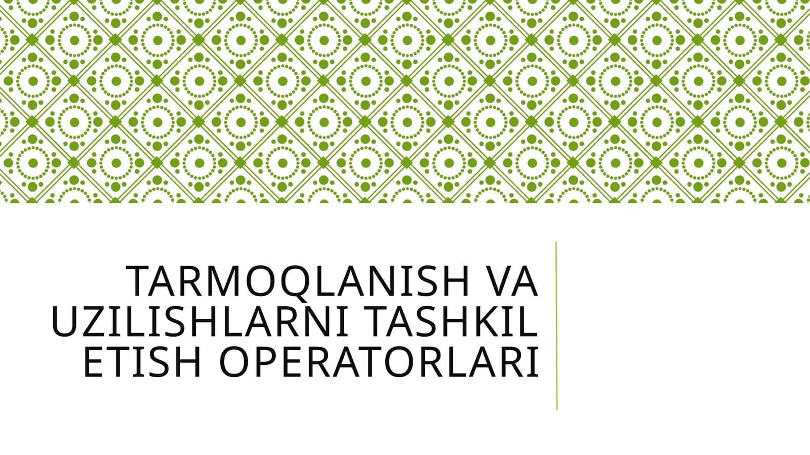 Uzilishlarni Tashkil etish