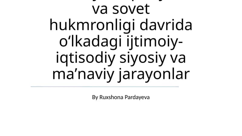 Sovet Tajribasi: Inqilobdan Qulashgacha