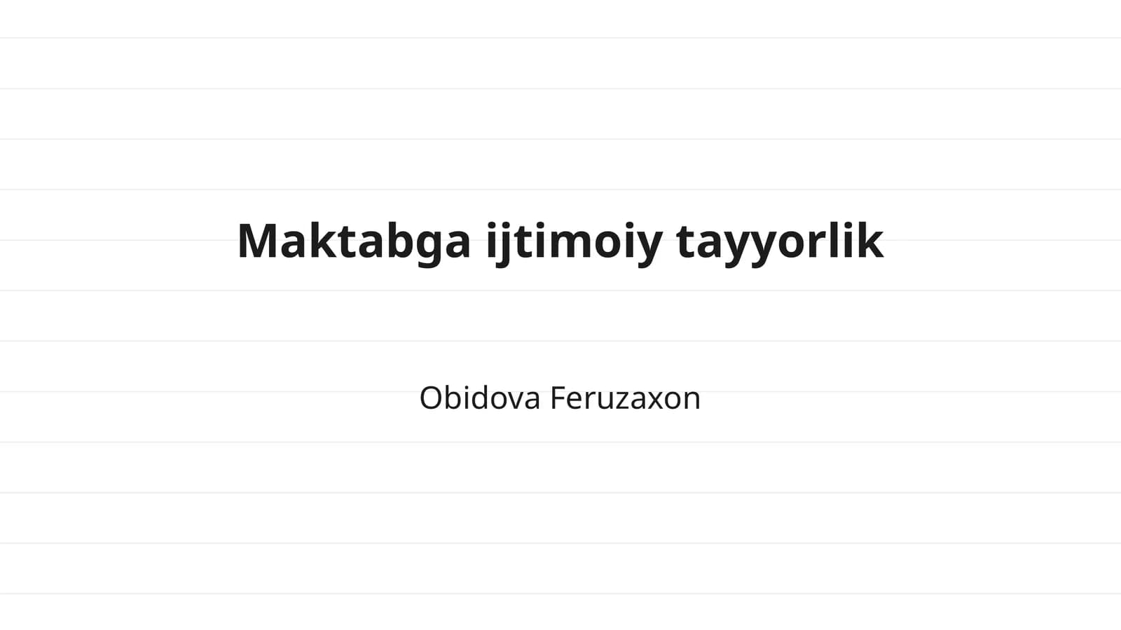 Maktabga ijtimoiy tayyorlik