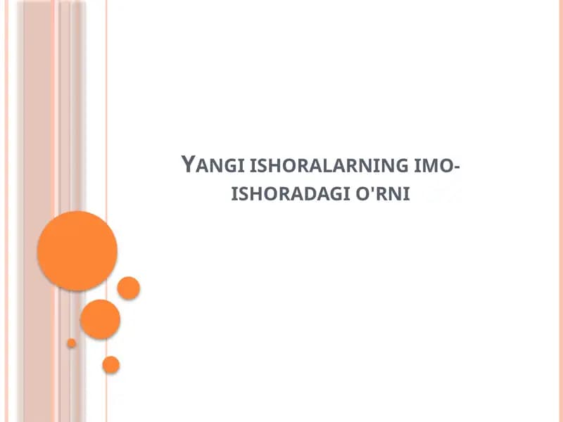 Yangiishoralarning imo-ishoradagio'rni