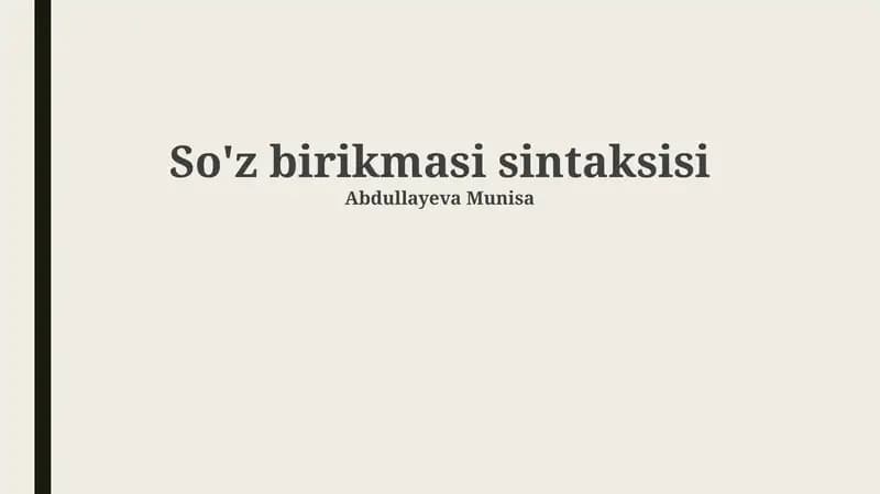 So'z birikmasi sintaksisi