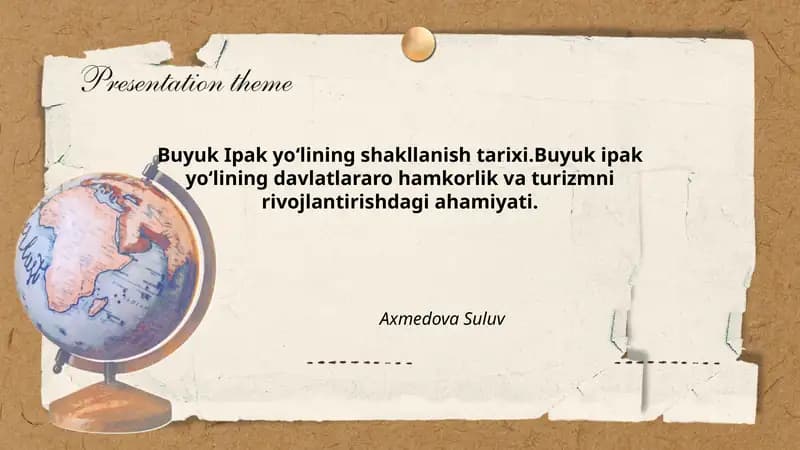 Buyuk Ipak yoʻlining shakllanish tarixi