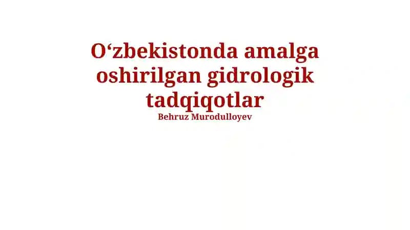Gidrologik tadqiqotlar