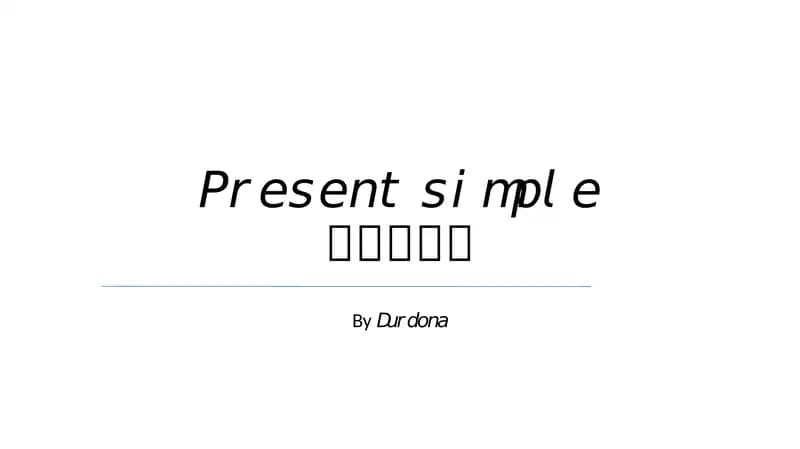 Present Simple Tense