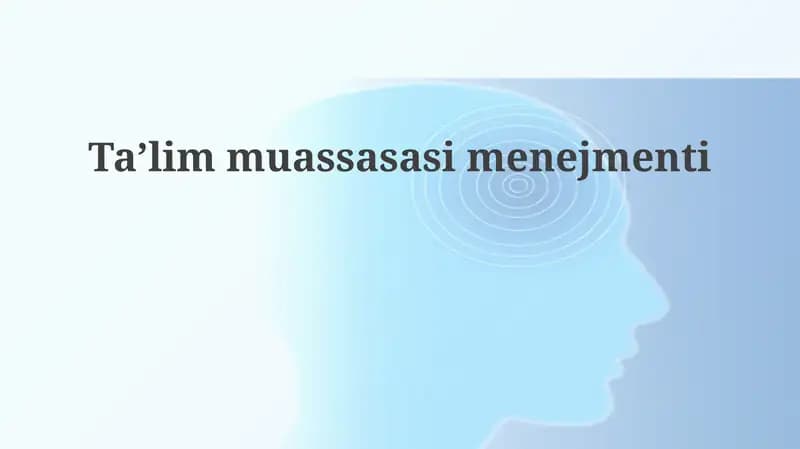 Taʼlim muassasasimenejmenti