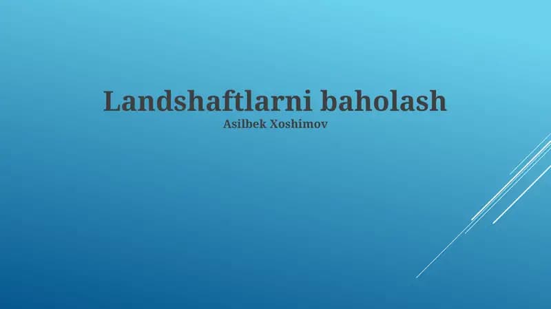 Landshaftlarni baholash