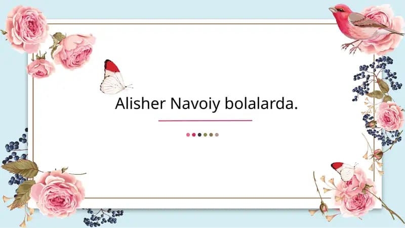 Alisher Navoiyning bolalarga bag'ishlangan asarlari