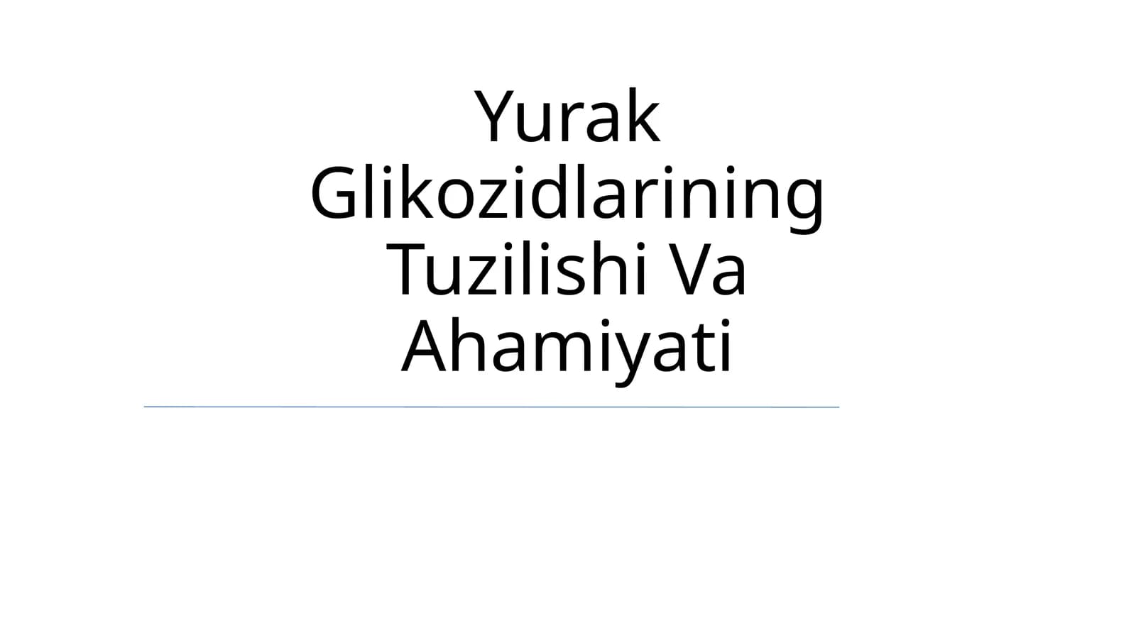 Yurak Glikozidlarining Tuzilishi Va Ahamiyati